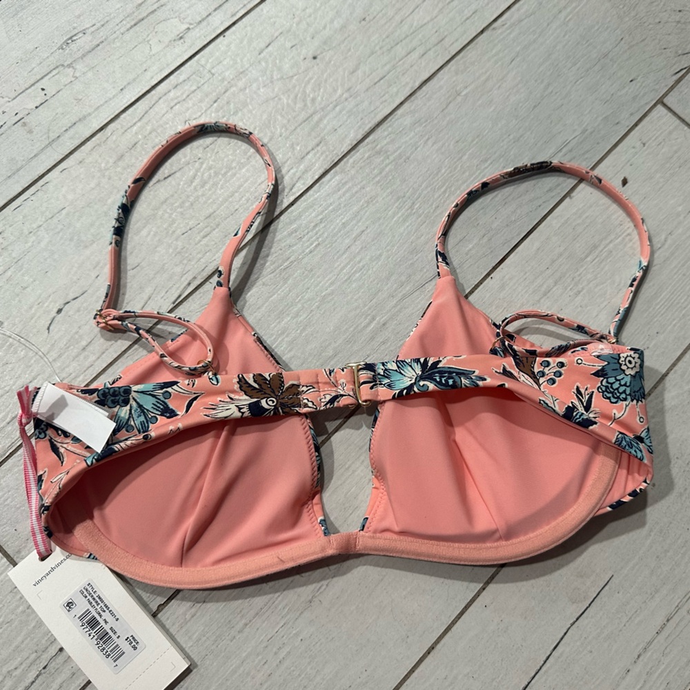 Vineyard Vines Pink Patterned Bikini Top - image 2